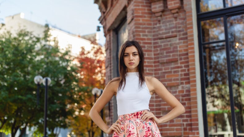 portrait of a young beautiful brunette woman