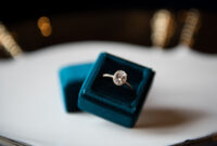 Diamond Engagement Wedding Ring in Teal Velvet