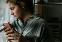 Teen girl on her phone
