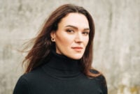 Outdoor portrait of young 35 year old