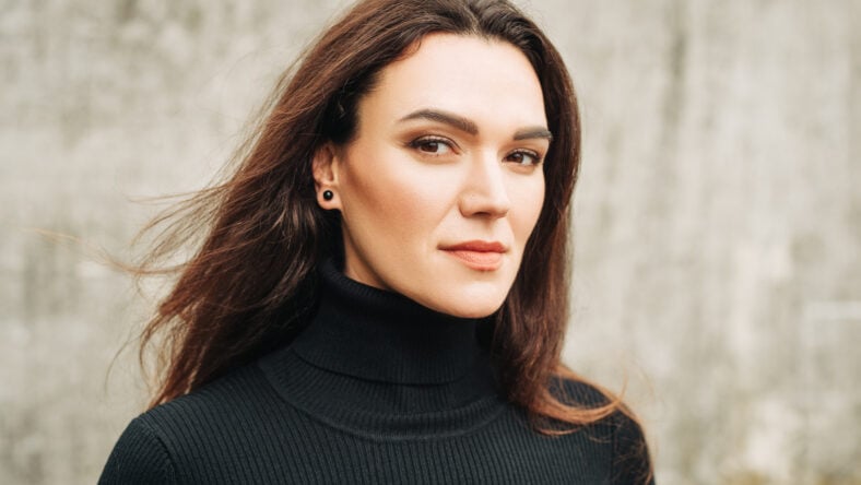 Outdoor portrait of young 35 year old