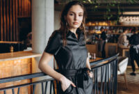 Elegant and glamour woman in restaurant.