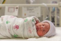 sleeping baby in hospital