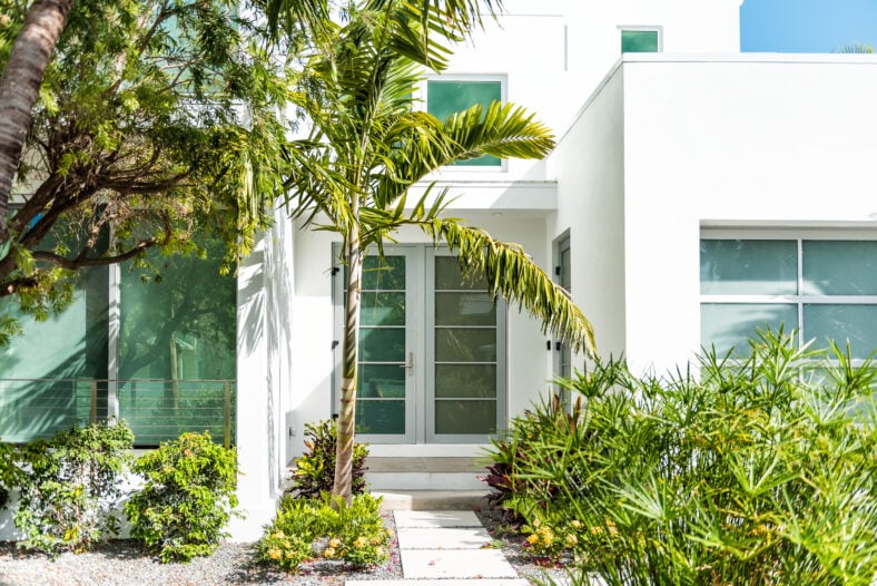 Luxury modern entrance architecture of house in