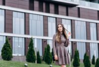 A young girl walks near the office