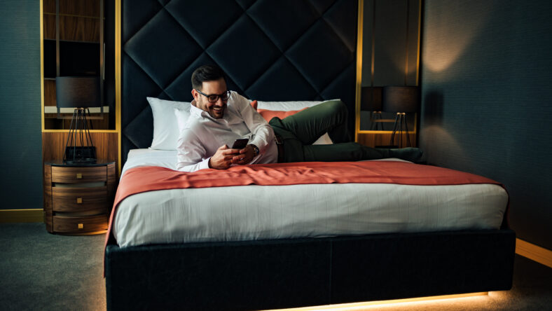 Portrait of a relaxed elegant man chat