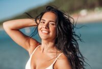 people, summer and swimwear concept - happy