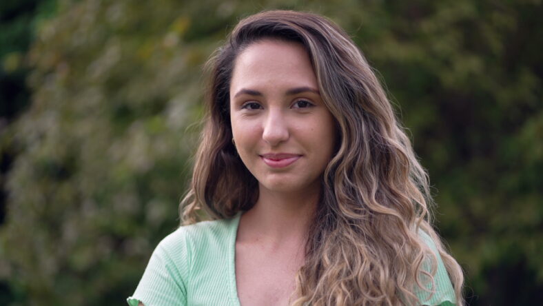 Diverse South American young woman portrait face.