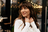 Close up outdoor portrait of elegant stylish
