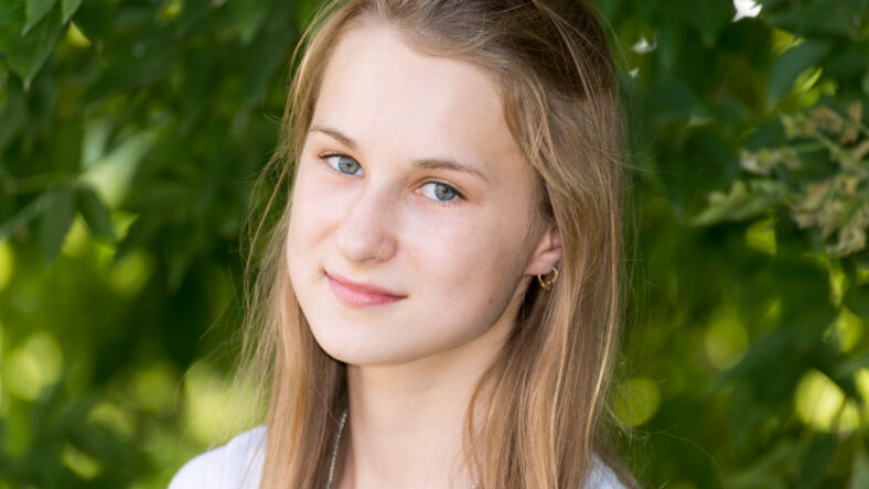 Portrait of a girl 14 years in