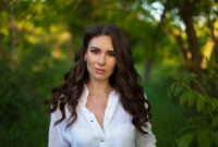 beautiful fashionable brunette woman adult posing in