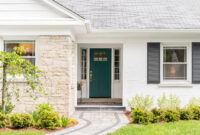 A detail of a front door on