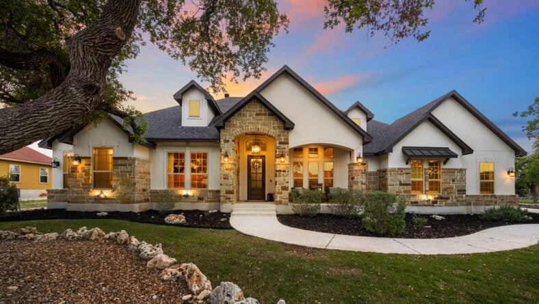 Luxury home at sunset