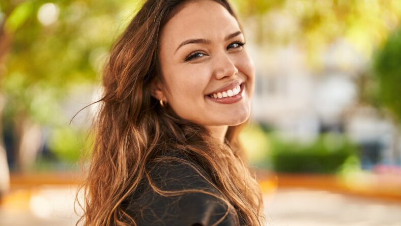 Young beautiful hispanic woman smiling confident standing