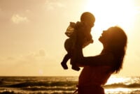 Portrait of happy loving mother and her