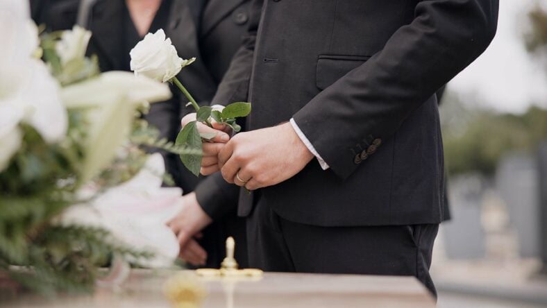 Hand, rose and a person at a