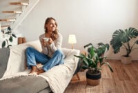 Young woman with a cup of hot