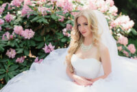 Portrait of a young beautiful bride on